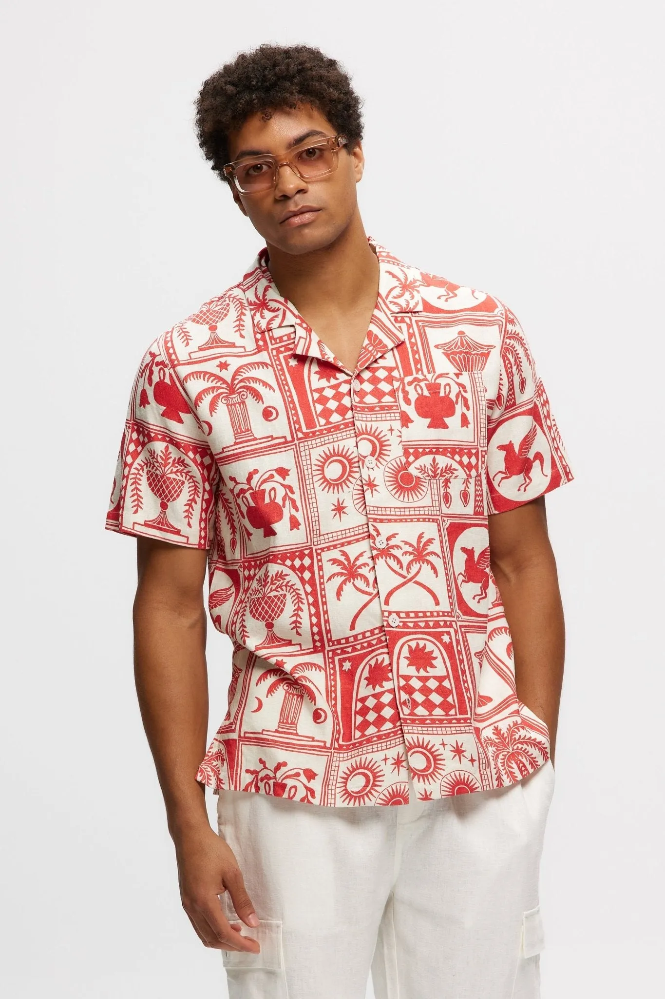 Linen Printed Yacht Shirt sold by Kuwallatee product image thumbnail 2
