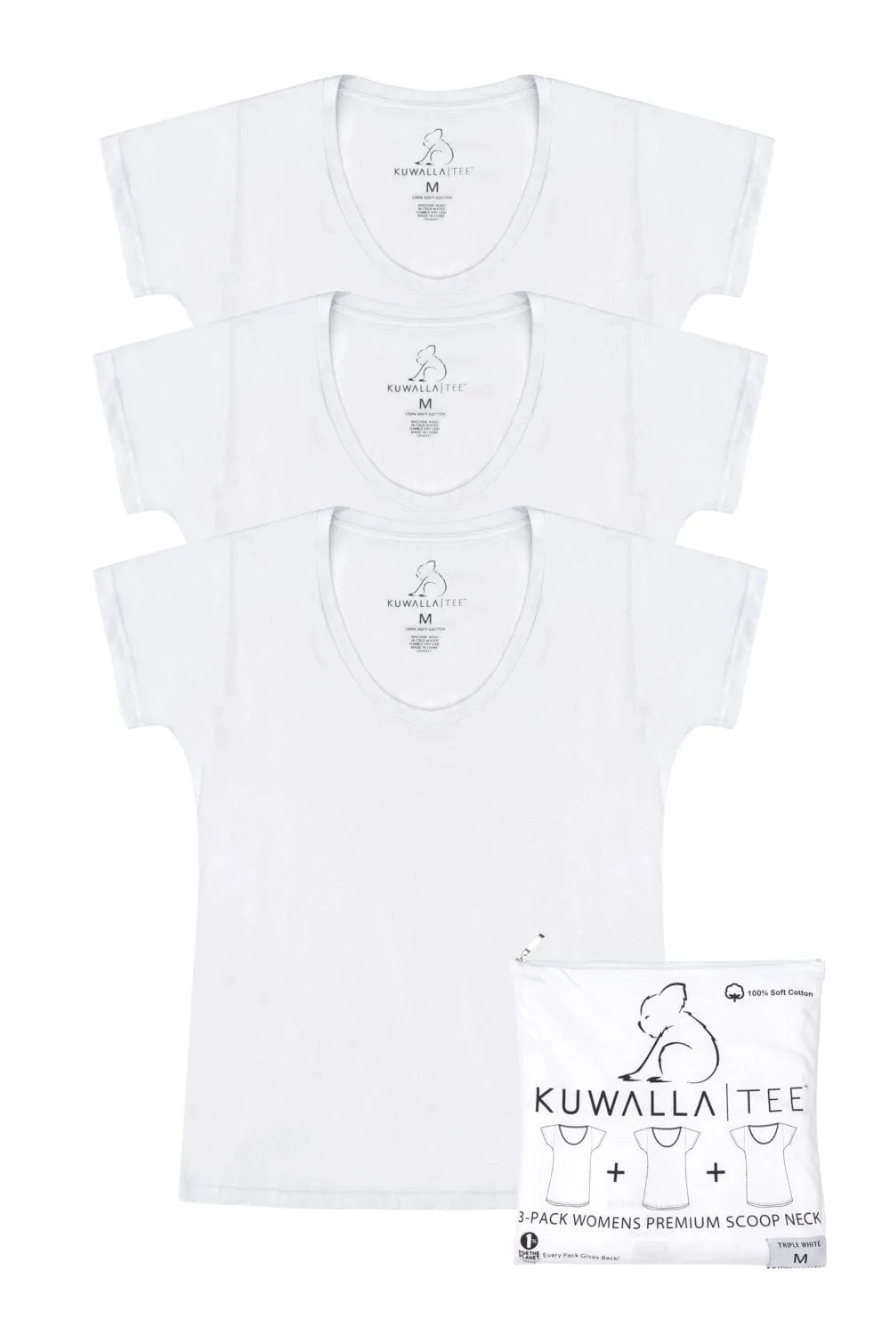 3-Pack Womens Scoop Neck sold by Kuwallatee