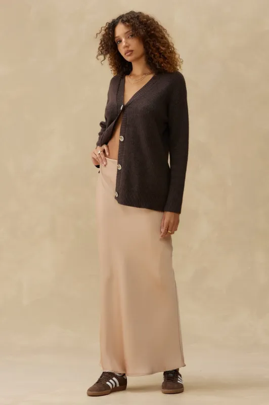 Bias-Cut Satin Slip Skirt sold by Kuwallatee