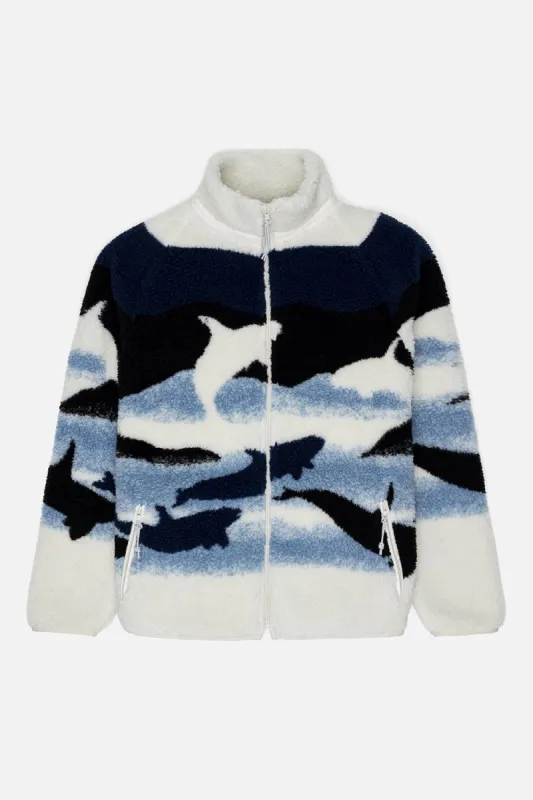 Printed Terry Fleece Jacket sold by Kuwallatee