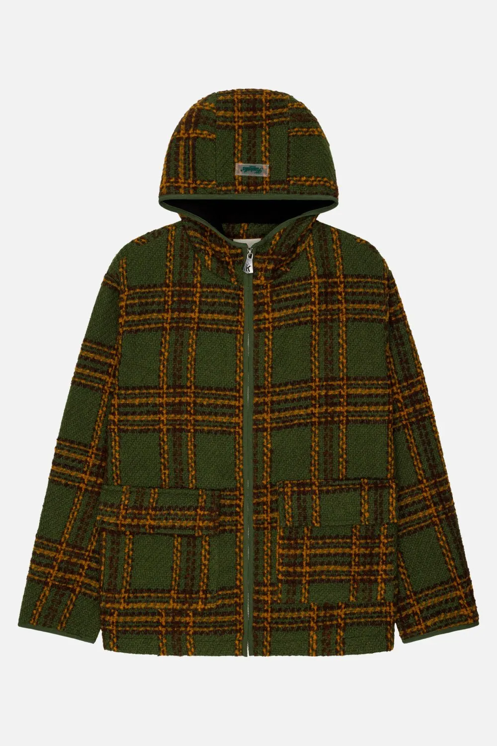 Hooded Plaid Shacket sold by Kuwallatee