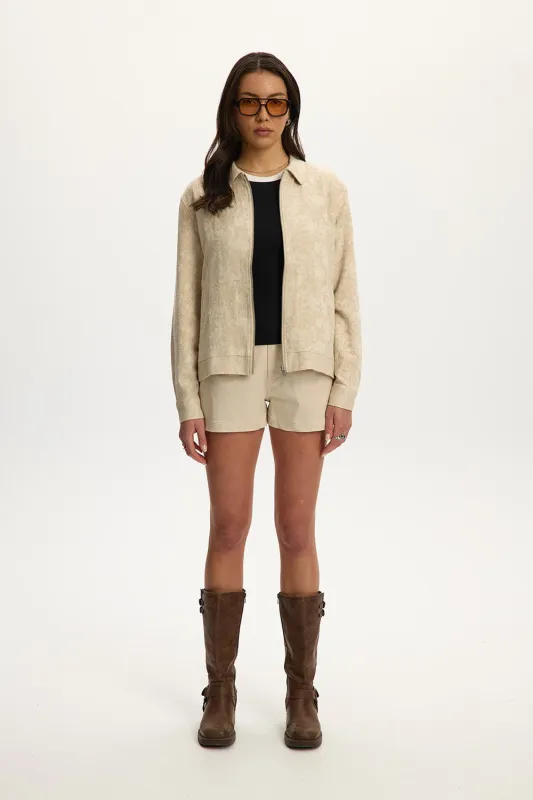 Jacquard Linen Shacket sold by Kuwallatee