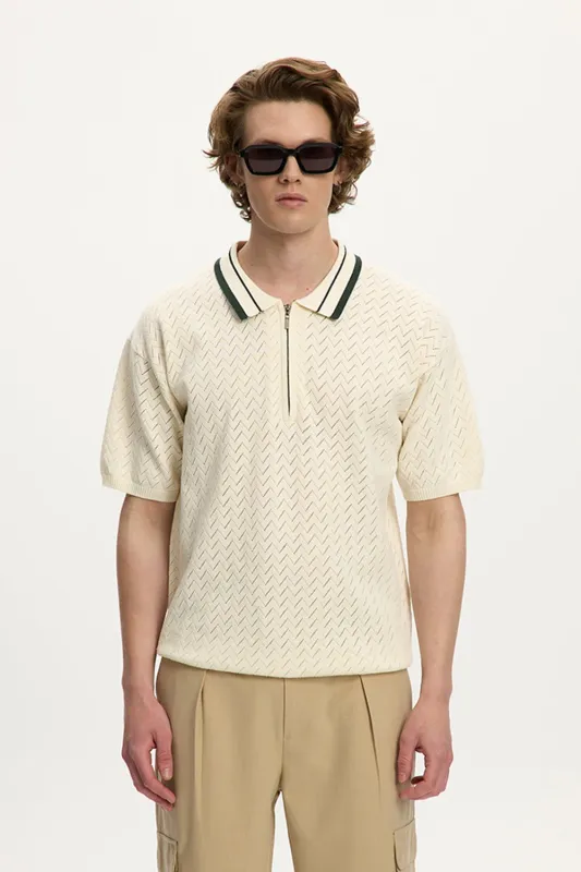 Knit Zip Polo Unisex sold by Kuwallatee