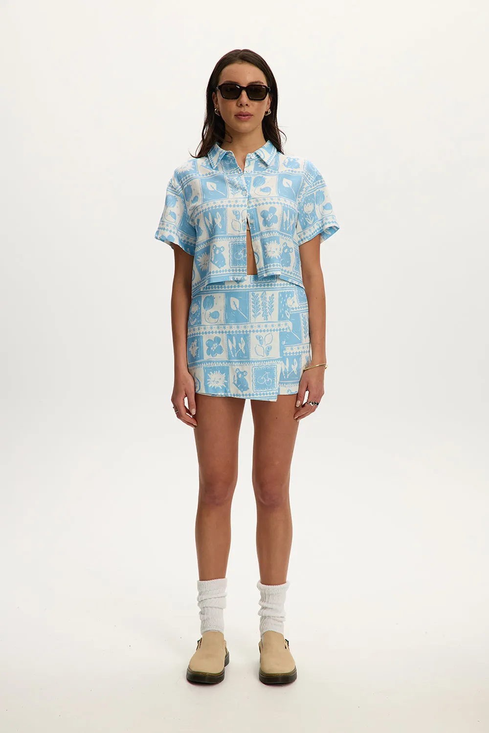 Gali Linen Skort sold by Kuwallatee