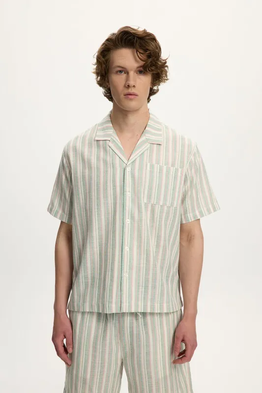 Linen Stripe Shirt sold by Kuwallatee