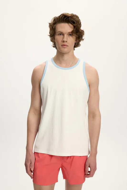 Contrast Essential Rib Tank Top sold by Kuwallatee