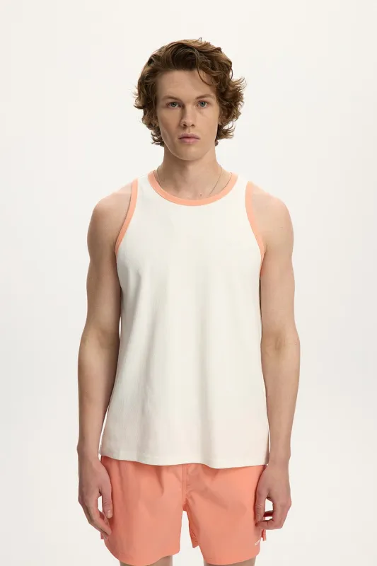 Contrast Essential Rib Tank Top sold by Kuwallatee