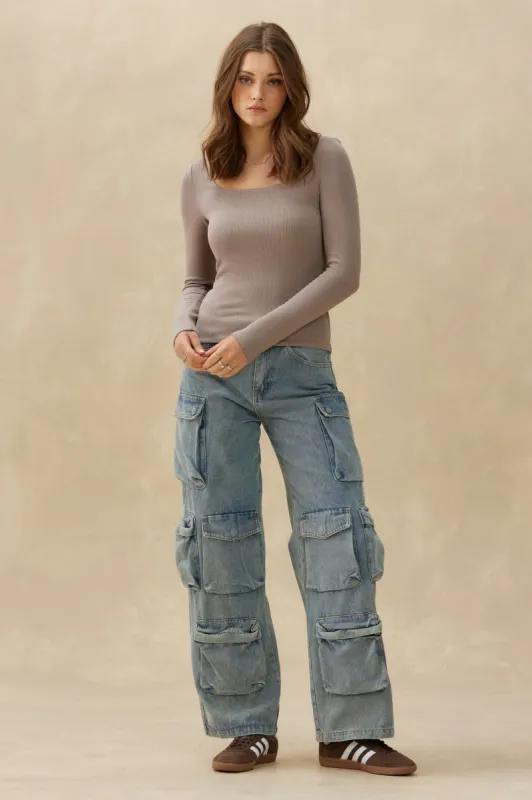 Peachy Rib Square Neck sold by Kuwallatee