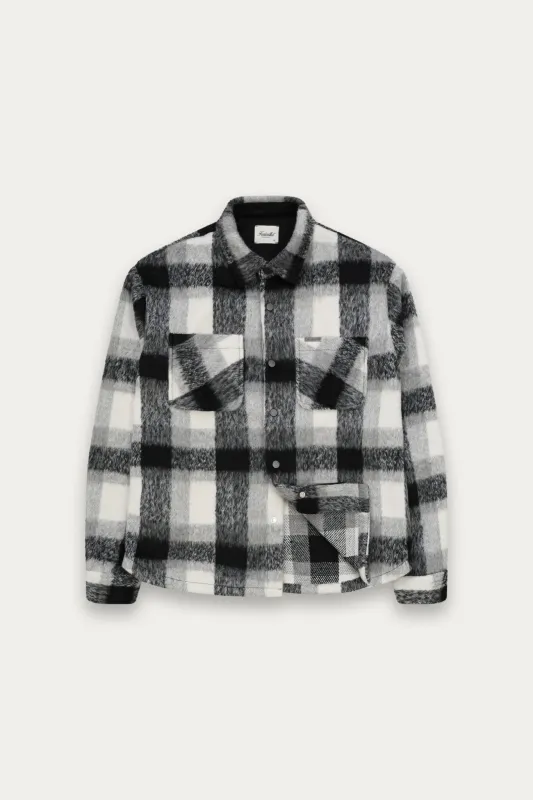 Snap Plaid Overshirt sold by Kuwallatee