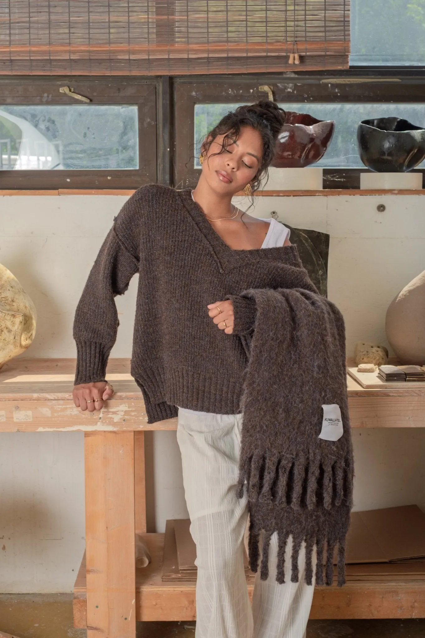 Brea V-Neck Sweater sold by Kuwallatee product image thumbnail 3