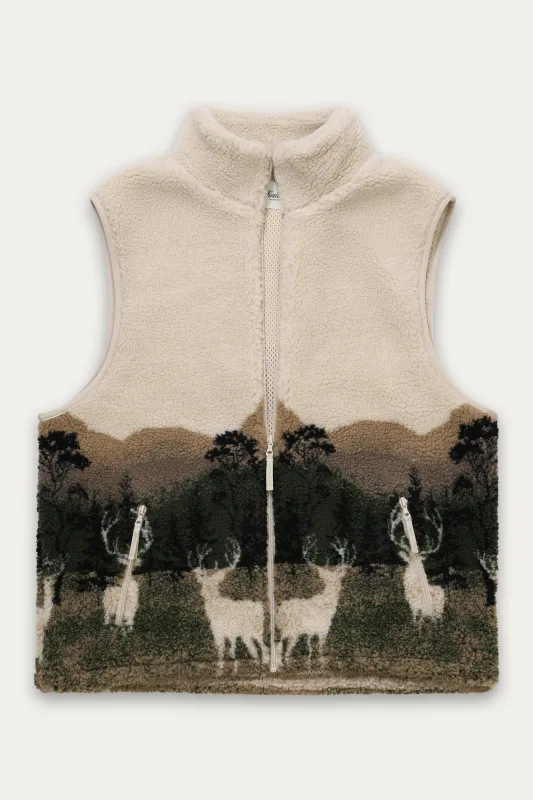 Sleeveless Printed Sherpa made by Kuwallatee