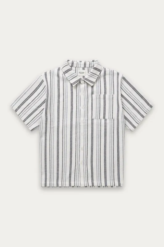 Textured Stripe Shirt made by Kuwallatee