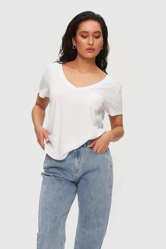 V-Neck Pocket Tee sold by Kuwallatee