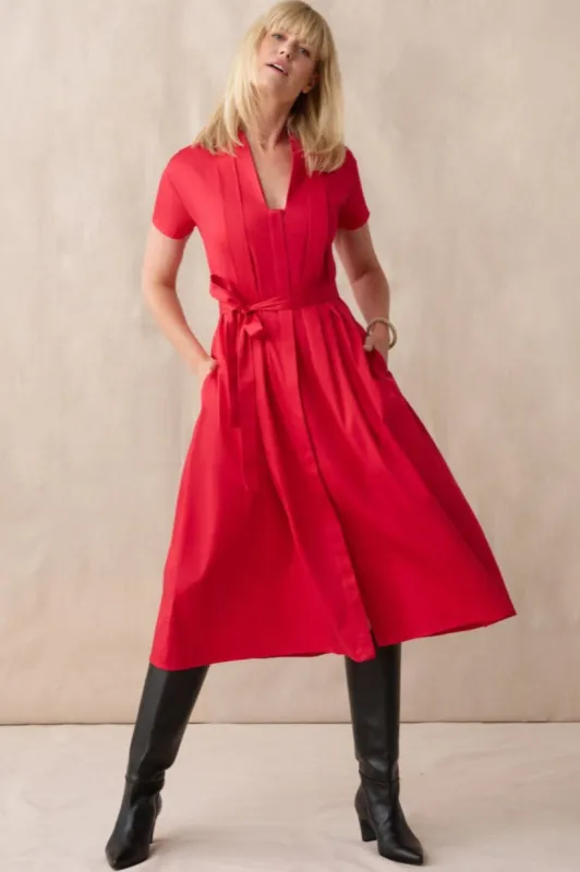 The Abigail Shirt Dress Crimson sold by Sophie Rue