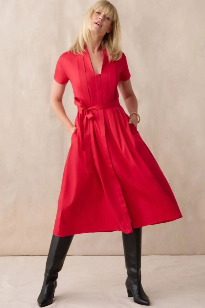 The Abigail Shirt Dress Crimson sold by Sophie Rue