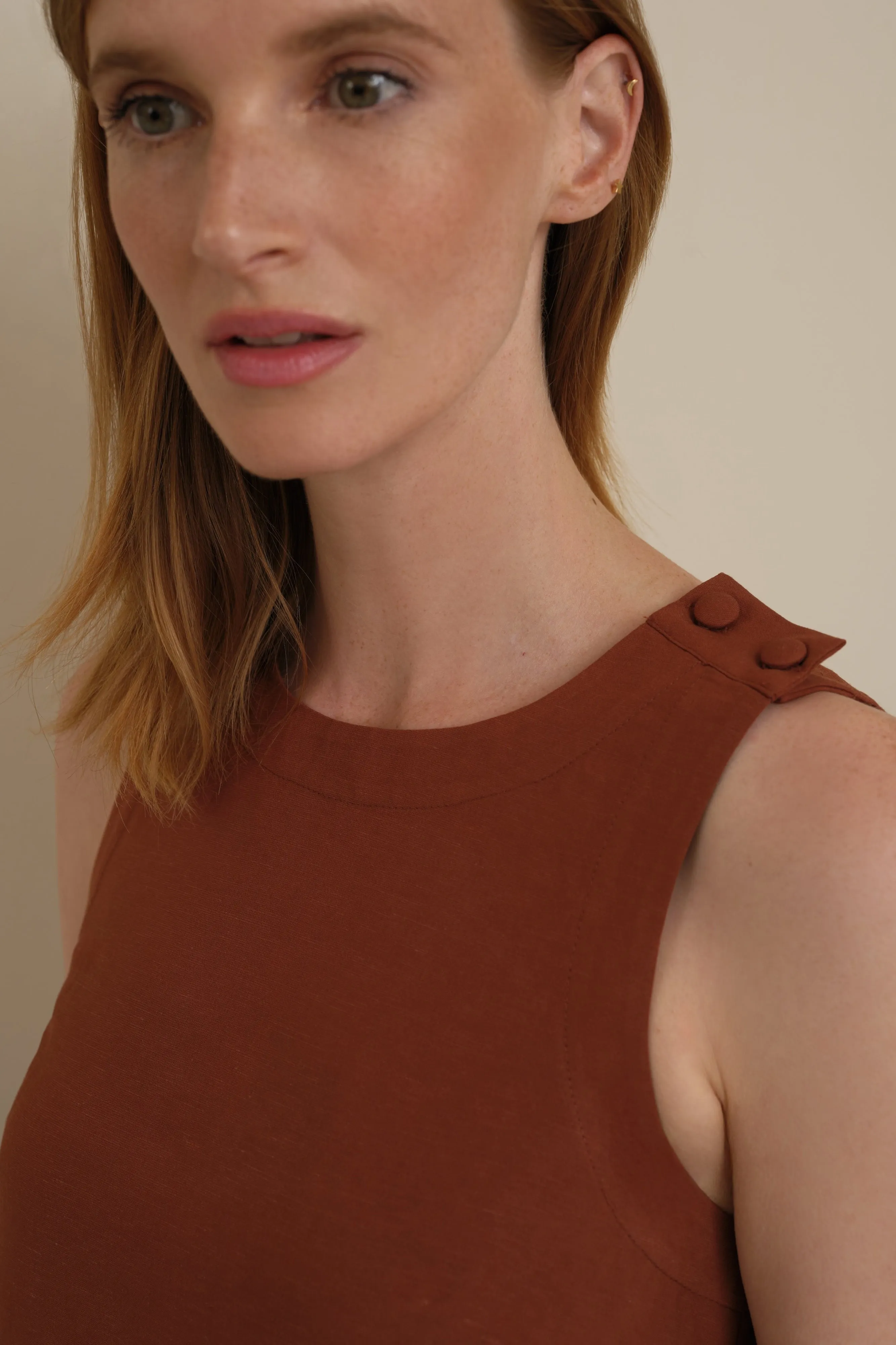 The Ella Linen Tank Cognac sold by Sophie Rue product image thumbnail 2