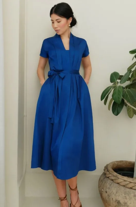The Abigail Shirt Dress Cobalt Blue sold by Sophie Rue