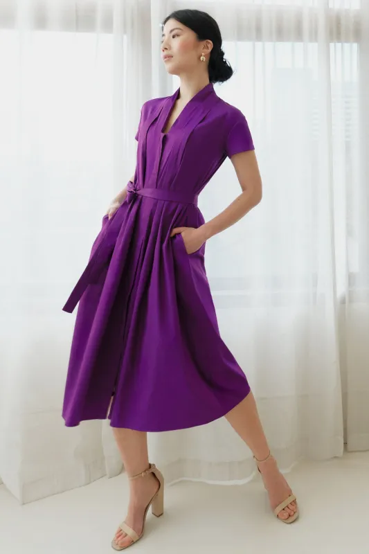 The Abigail Shirt Dress Deep Purple sold by Sophie Rue