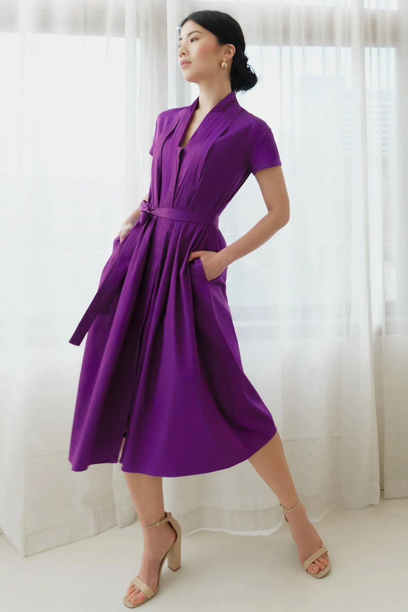 The Abigail Shirt Dress Deep Purple sold by Sophie Rue