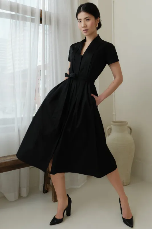The Abigail Shirt Dress Black sold by Sophie Rue