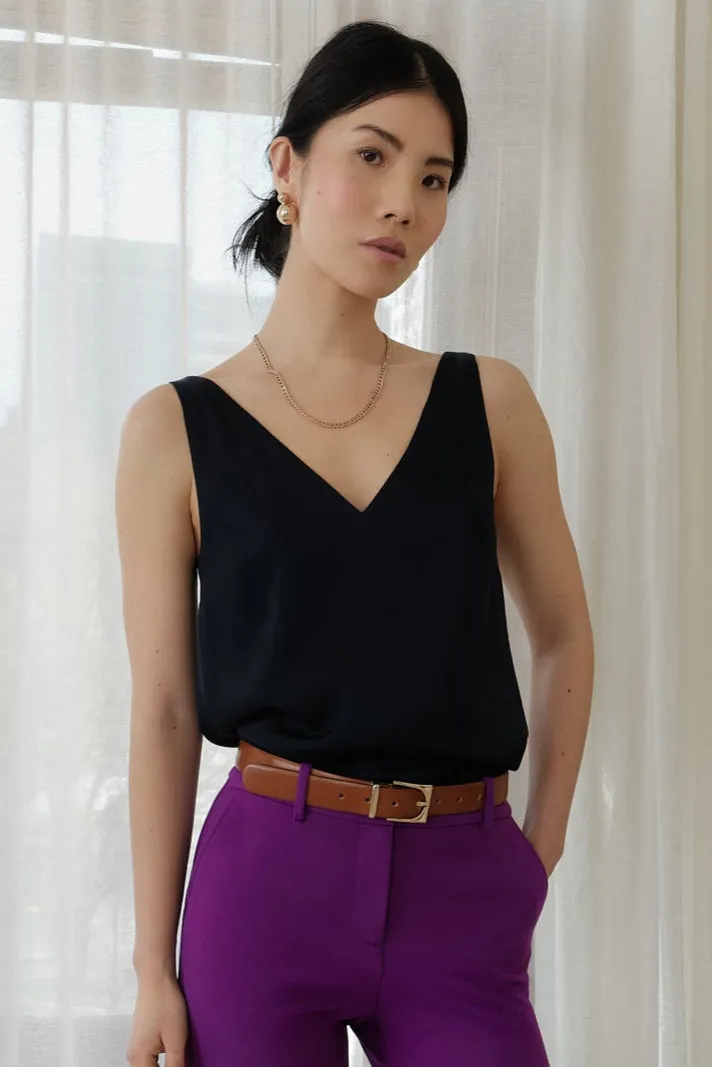 The Hazel Silk Tank Navy sold by Sophie Rue product image thumbnail 2