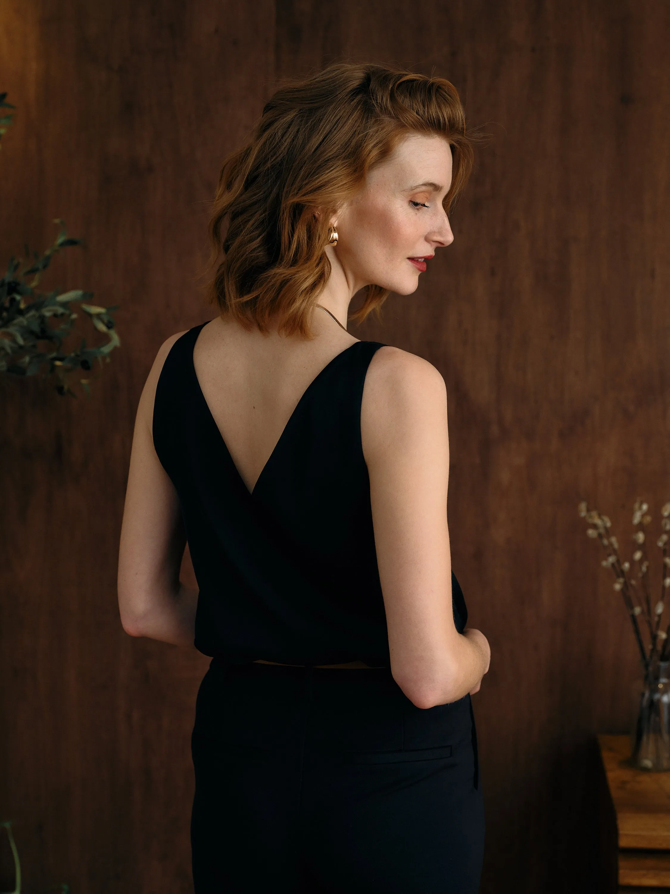 The Hazel Silk Tank Navy sold by Sophie Rue product image thumbnail 3