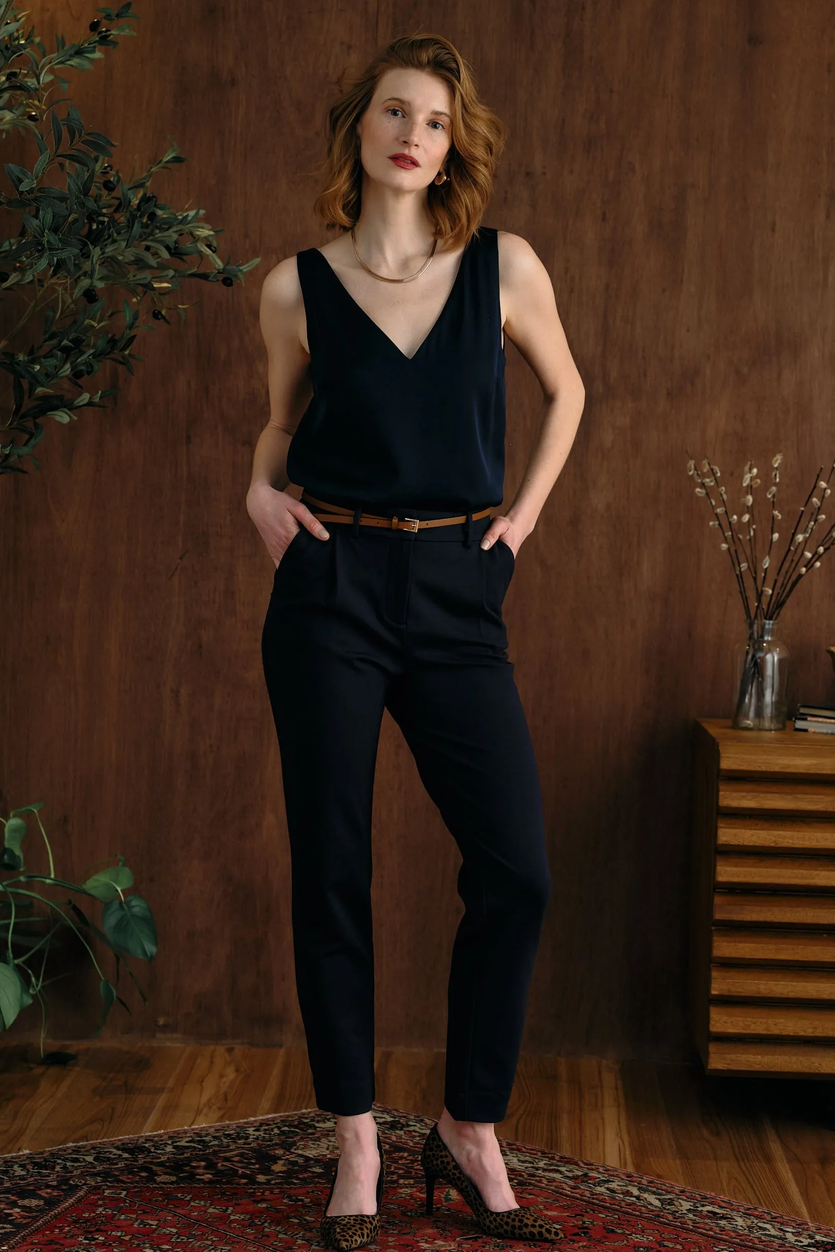 The Hazel Silk Tank Navy sold by Sophie Rue product image thumbnail 4