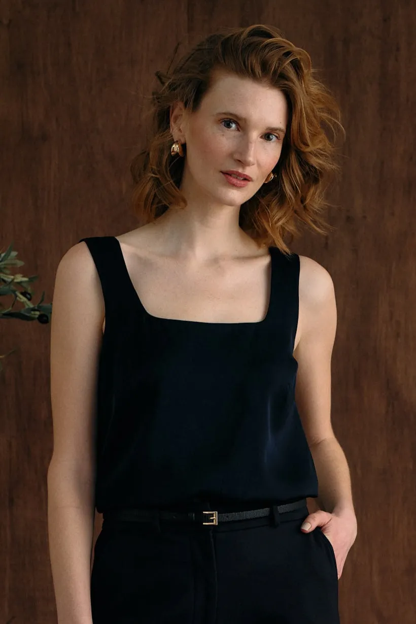 The Ivy Silk Tank Navy sold by Sophie Rue product image thumbnail 3