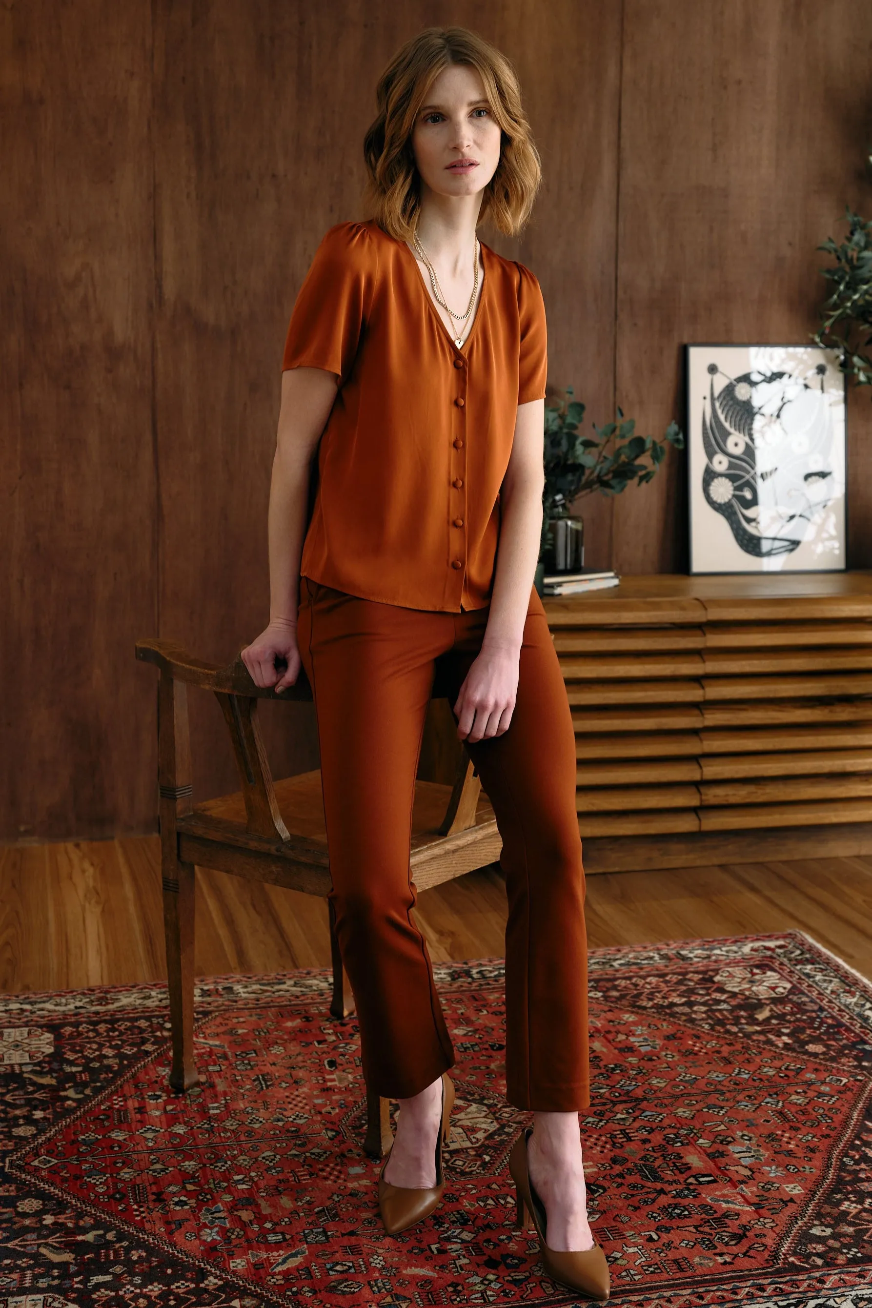 The Evelyn Silk Blouse Ochre sold by Sophie Rue product image thumbnail 2