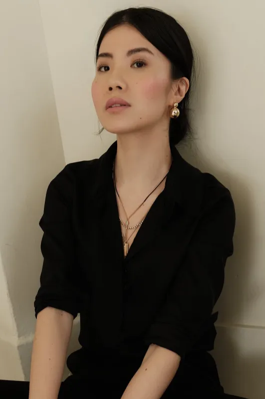 The Grace Silk Long Sleeve Blouse Black sold by Sophie Rue