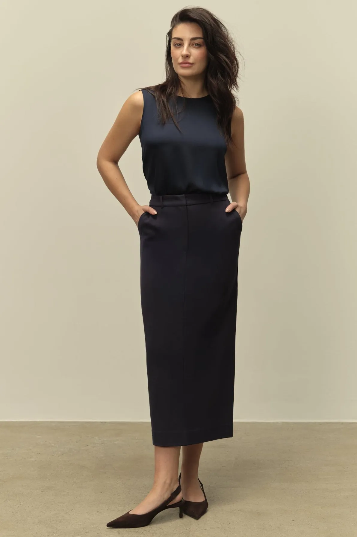 The Julia Trouser Skirt Navy sold by Sophie Rue