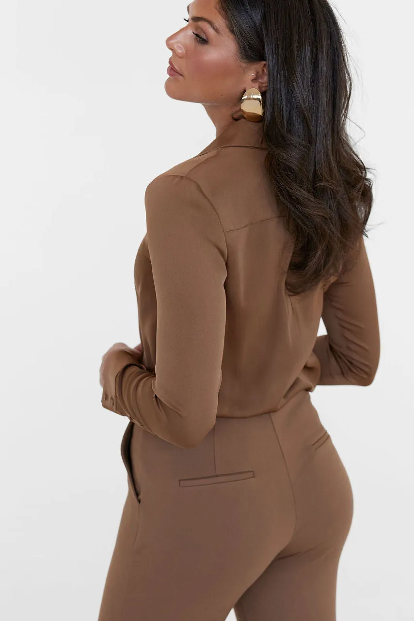 The Grace Silk Long Sleeve Blouse Camel sold by Sophie Rue product image thumbnail 2