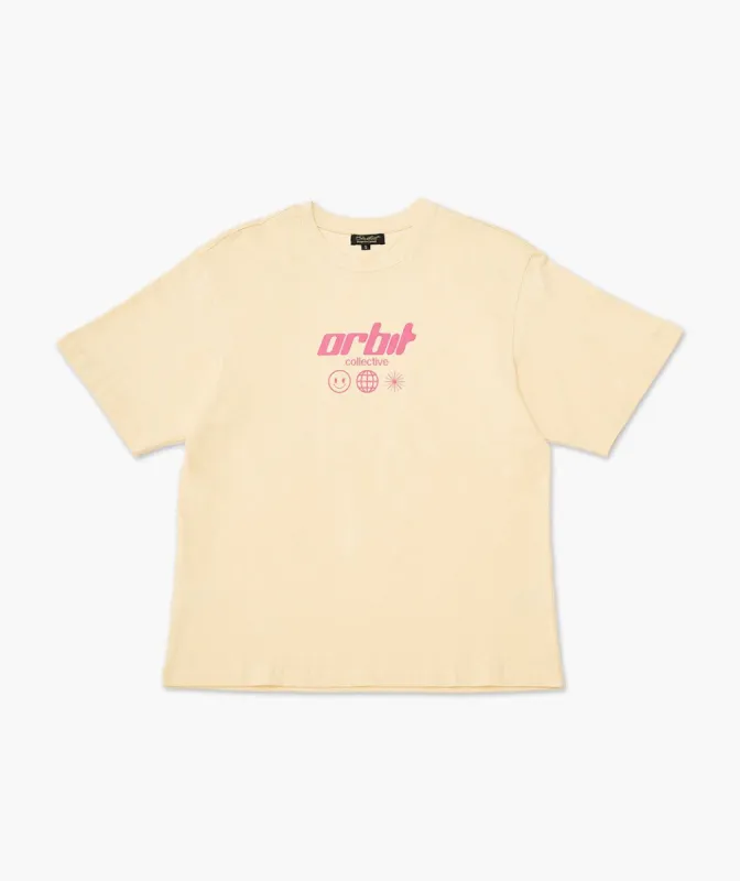 Globe Collection Tee - Cream made by Orbit Collective