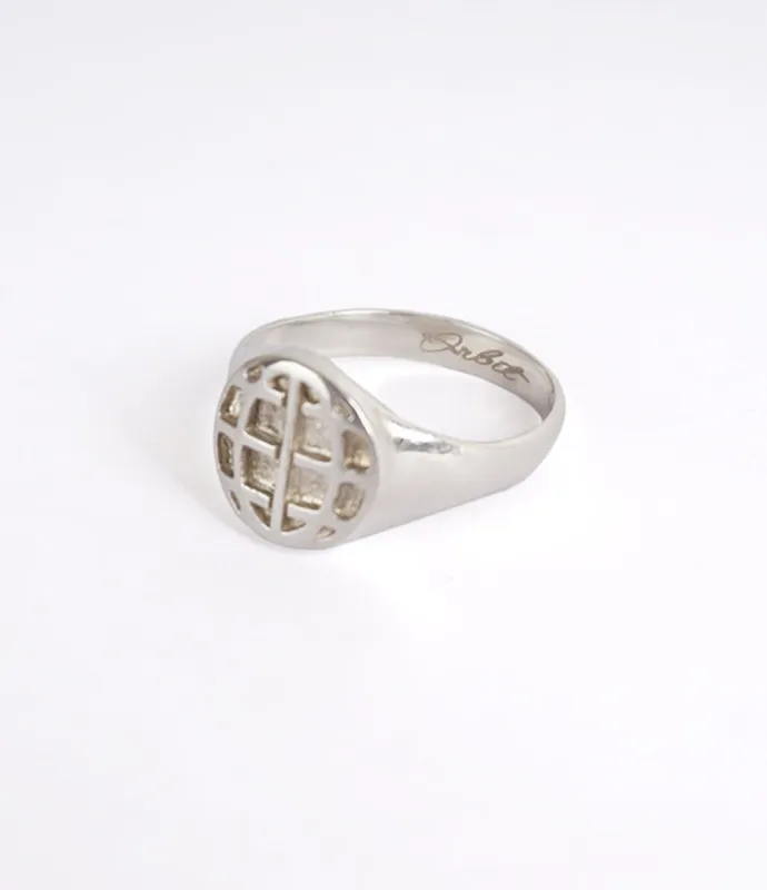 Globe Ring - Silver sold by Orbit Collective