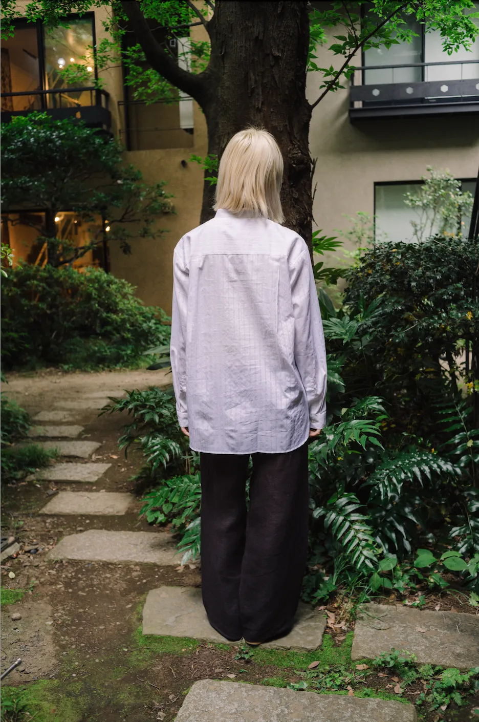 VAGUE HAND STITCH KURTA SHIRT/SHADOW STIRPE sold by seya product image thumbnail 2