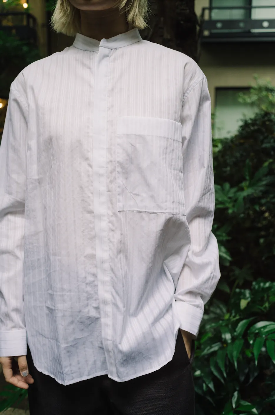 VAGUE HAND STITCH KURTA SHIRT/SHADOW STIRPE sold by seya product image thumbnail 4