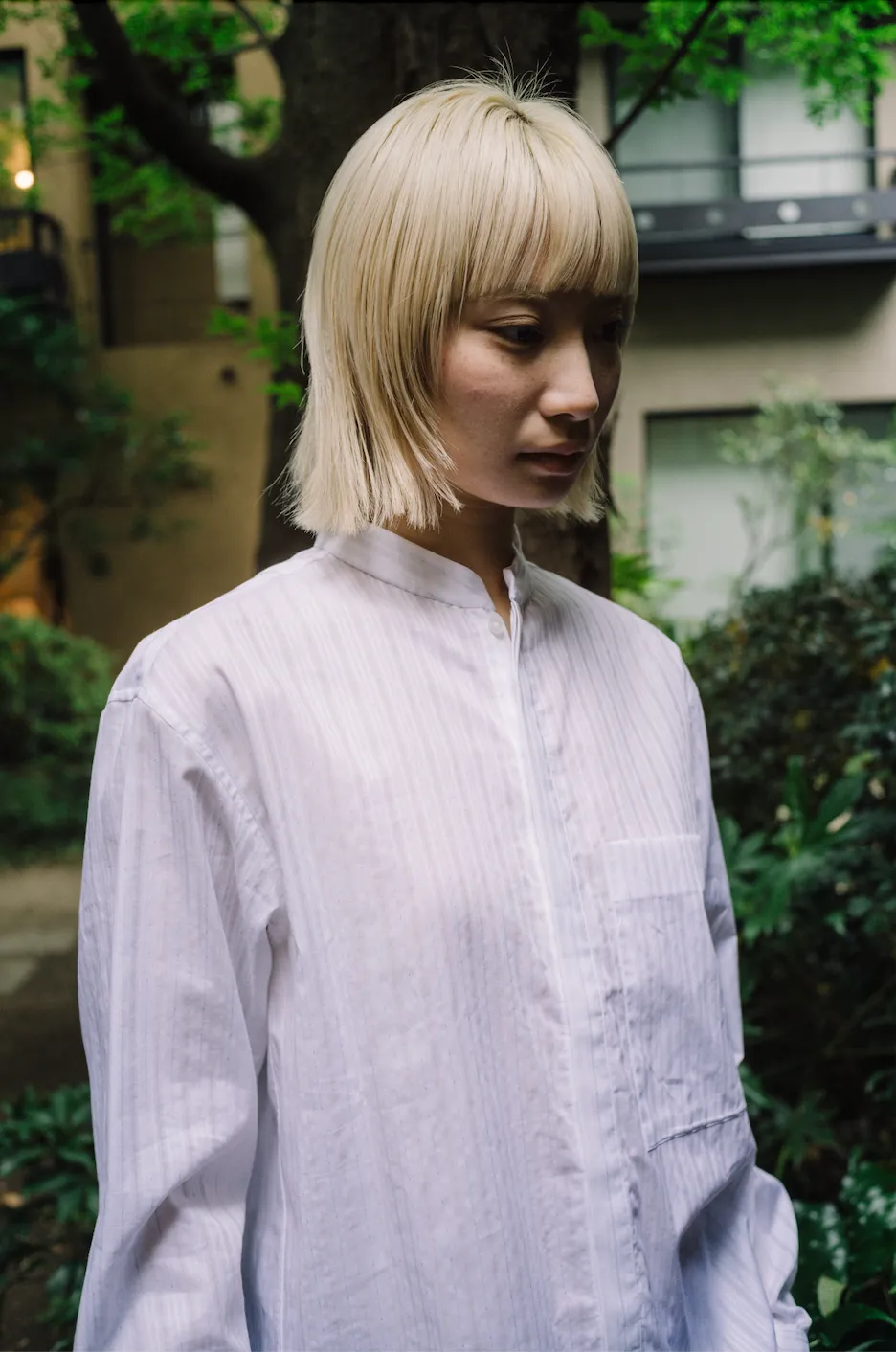 VAGUE HAND STITCH KURTA SHIRT/SHADOW STIRPE sold by seya product image thumbnail 3