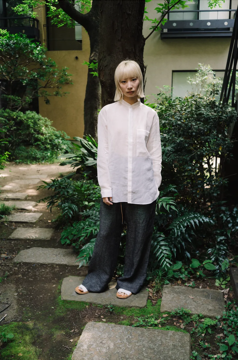 HAND STITCH KURTA SHIRT/CRISP SHEER COTTON TWILL sold by seya product image thumbnail 2