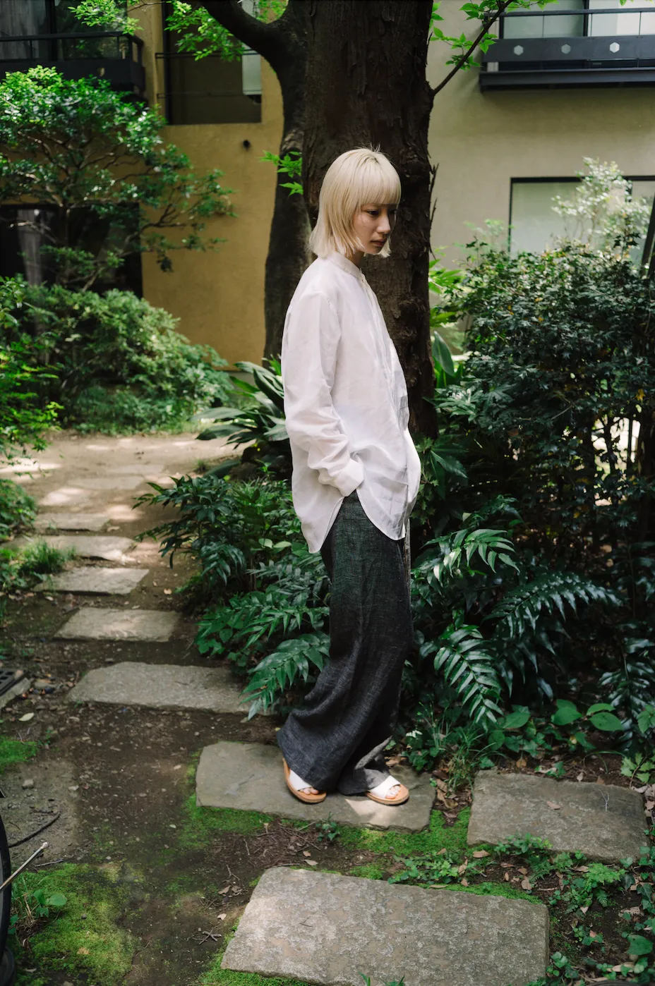 HAND STITCH KURTA SHIRT/CRISP SHEER COTTON TWILL sold by seya product image thumbnail 3