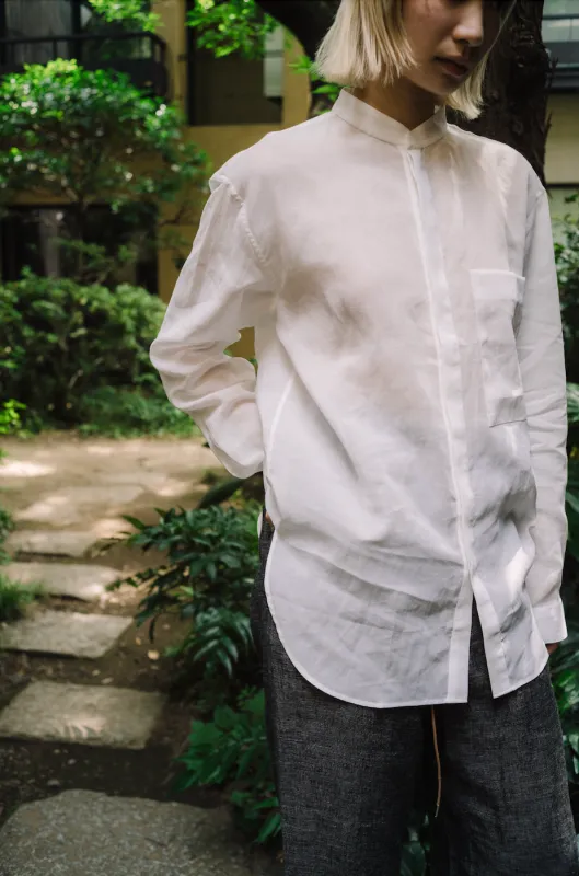 HAND STITCH KURTA SHIRT/CRISP SHEER COTTON TWILL made by seya