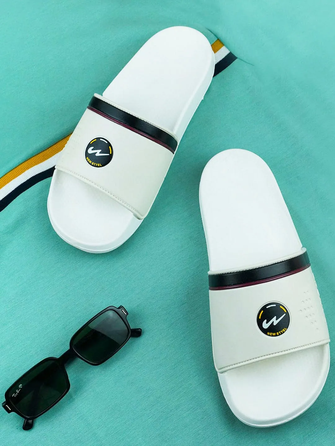 SL-431 White Men's Slides sold by Campus Shoes product image thumbnail 5