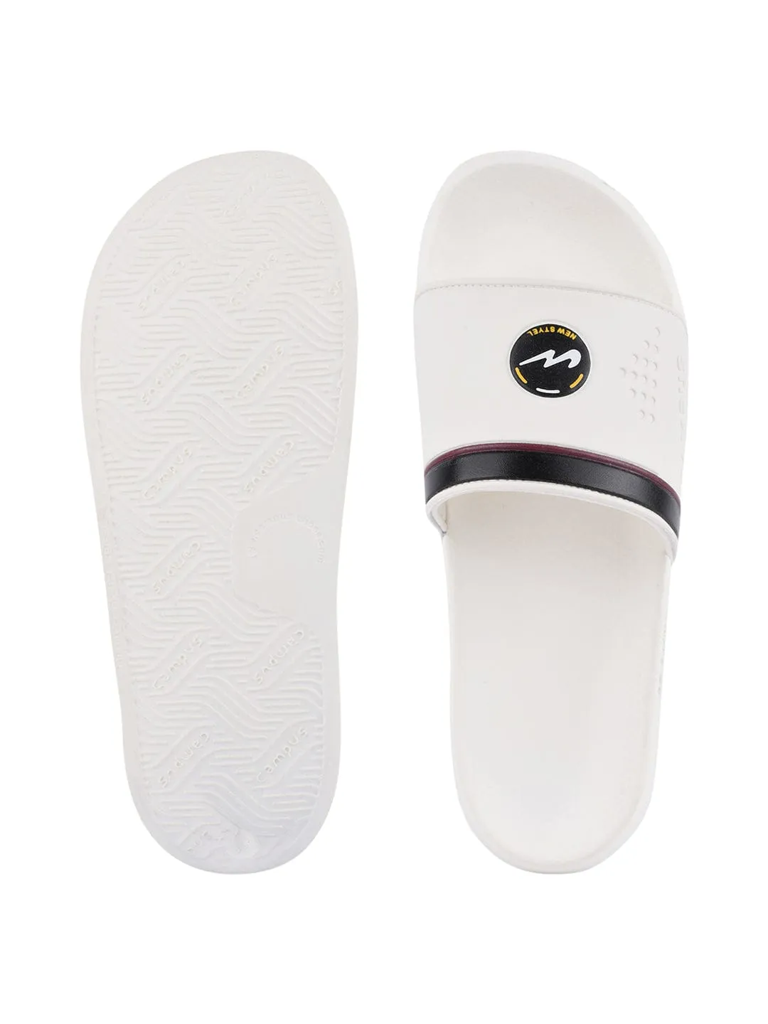 SL-431 White Men's Slides sold by Campus Shoes product image thumbnail 4