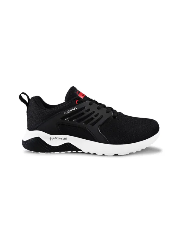 CRYSTA PRO Black Men's Running Shoes sold by Campus Shoes