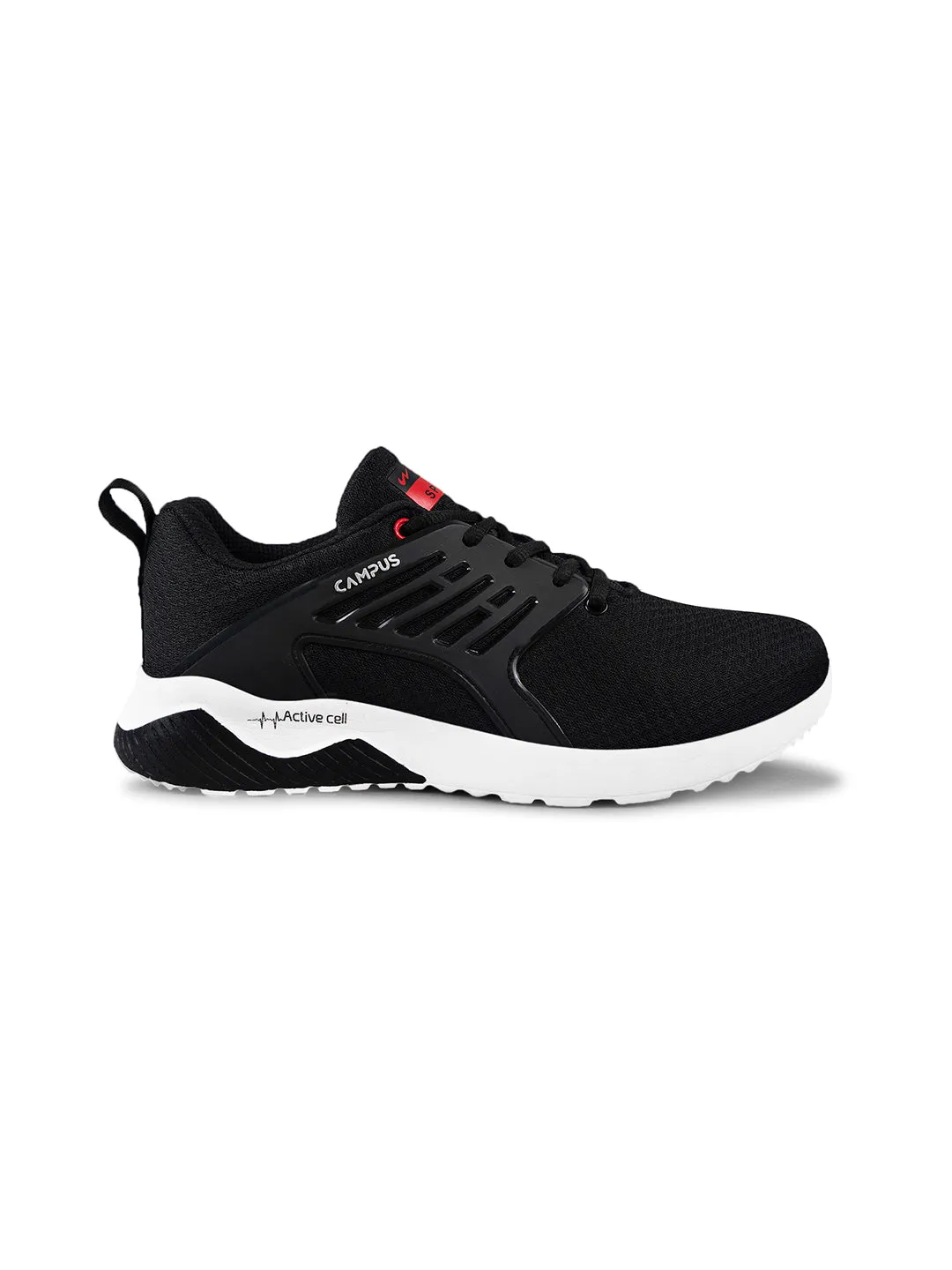 CRYSTA PRO Black Men's Running Shoes sold by Campus Shoes