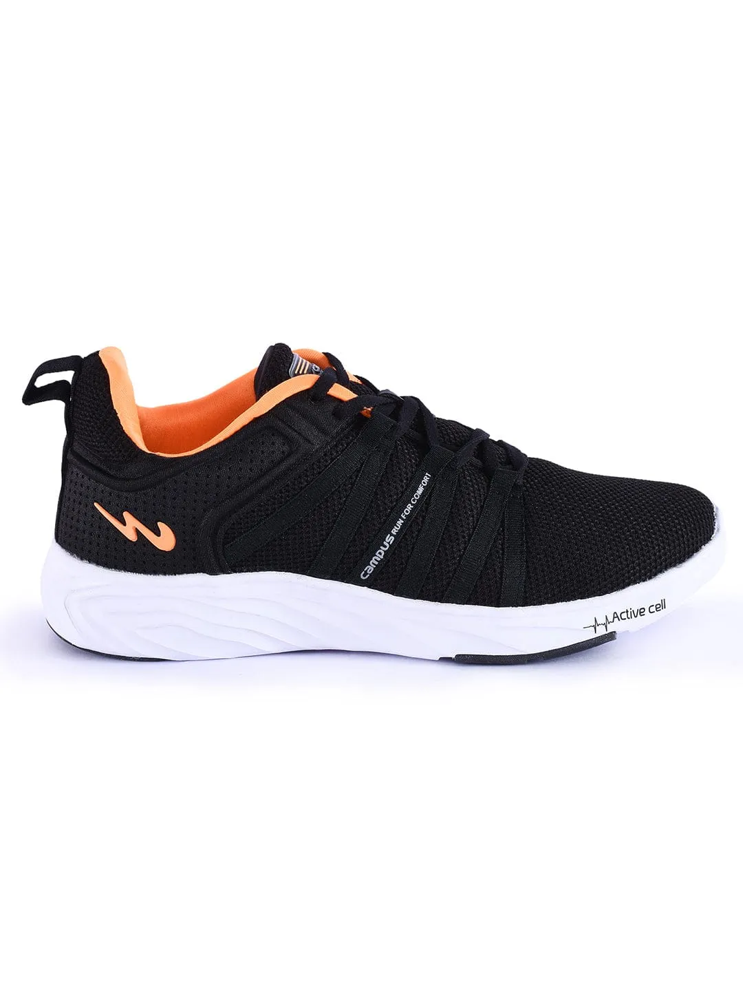 WYNK Black Men's Running Shoes sold by Campus Shoes