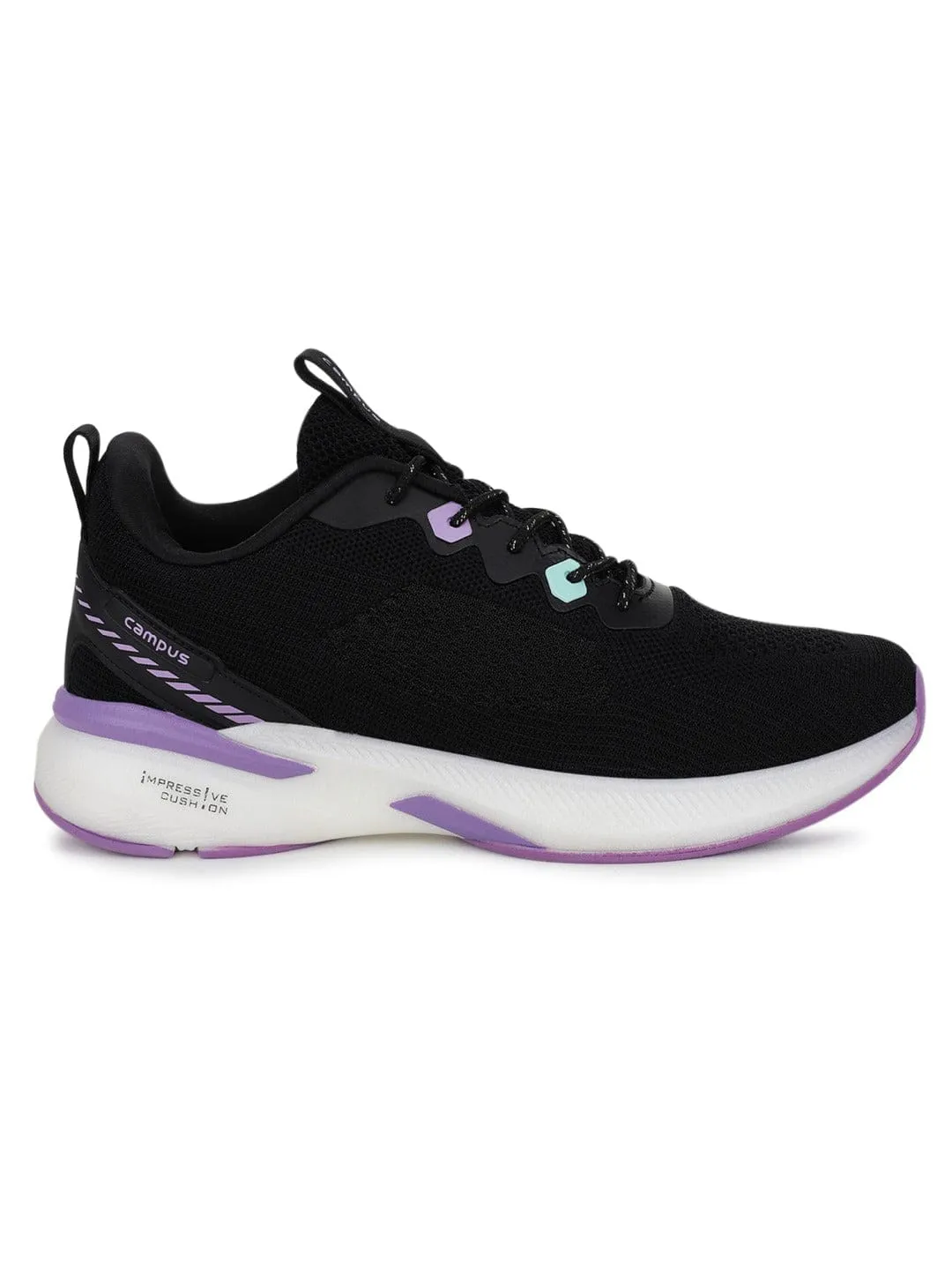 KEREN Black Women's Running Shoes sold by Campus Shoes