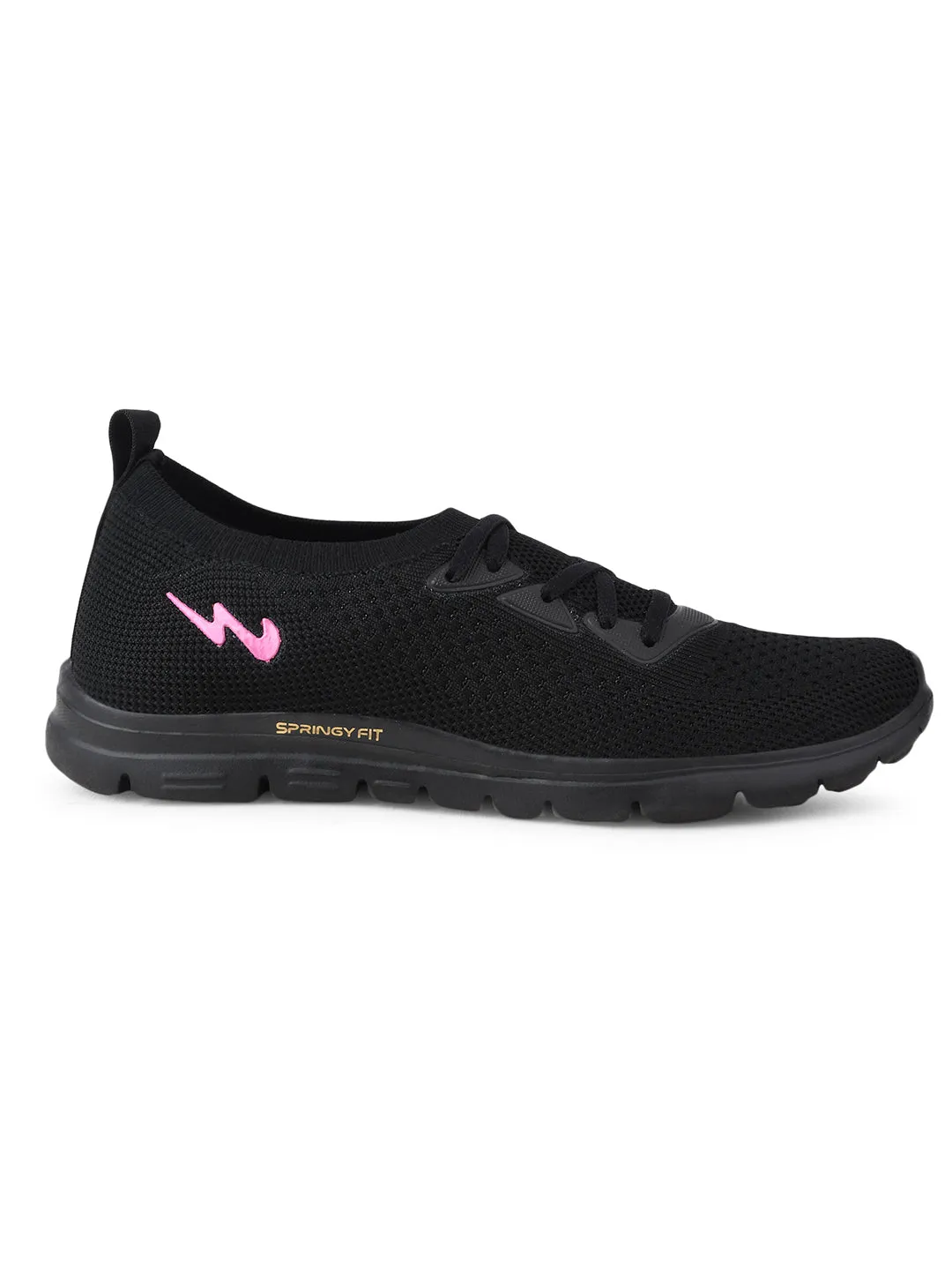JELLY PRO Black Women's Running Shoes sold by Campus Shoes