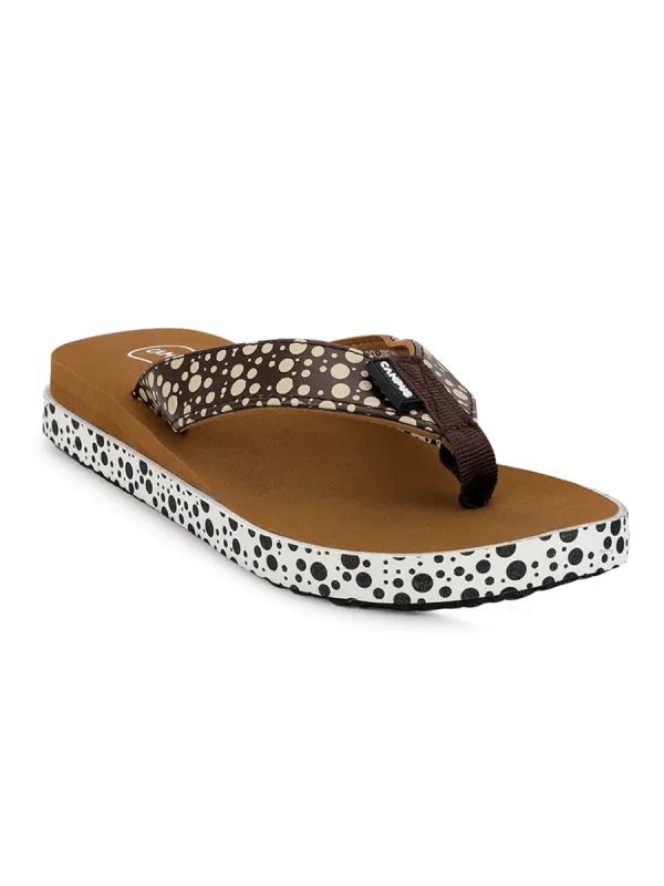 GCL-2007A Brown Women's Flip Flops sold by Campus Shoes