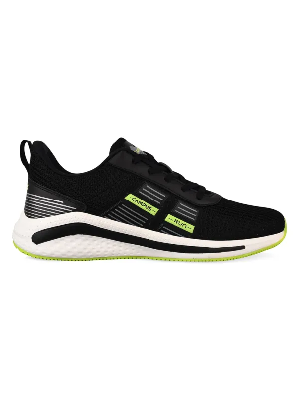 PLATEUE N Black Men's Running Shoes sold by Campus Shoes