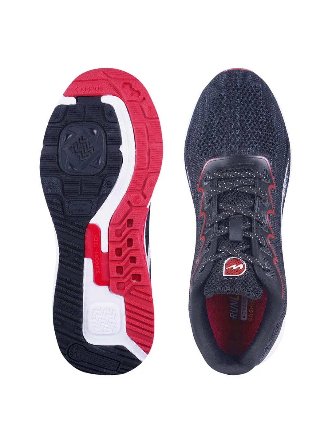 CAMP ALFRED Black Men's Running Shoes sold by Campus Shoes product image thumbnail 4